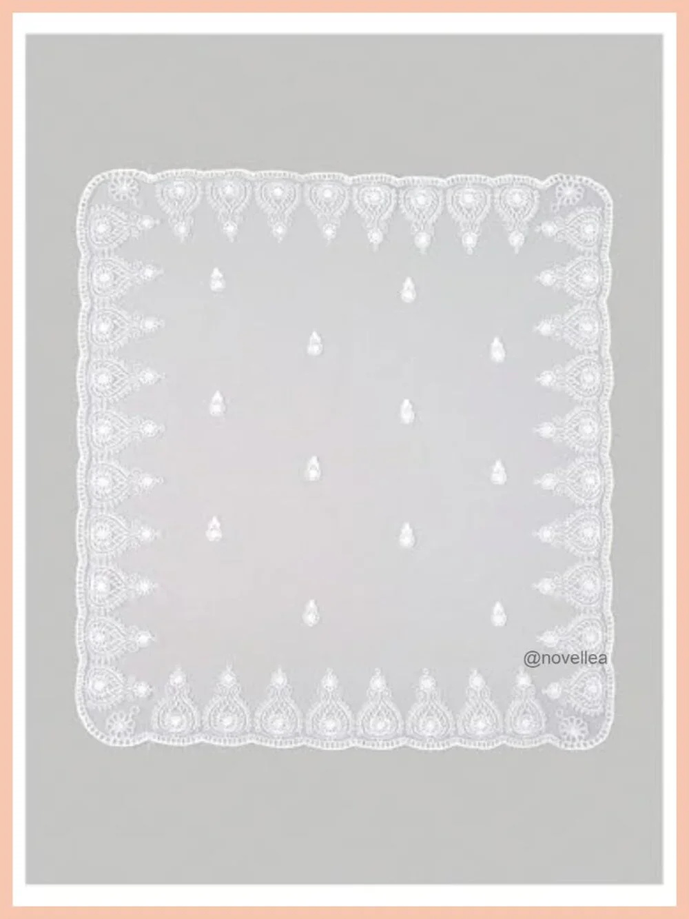 See Through Lace Hair Scarf Headband - Floral Embroidery Lightweight Bandana